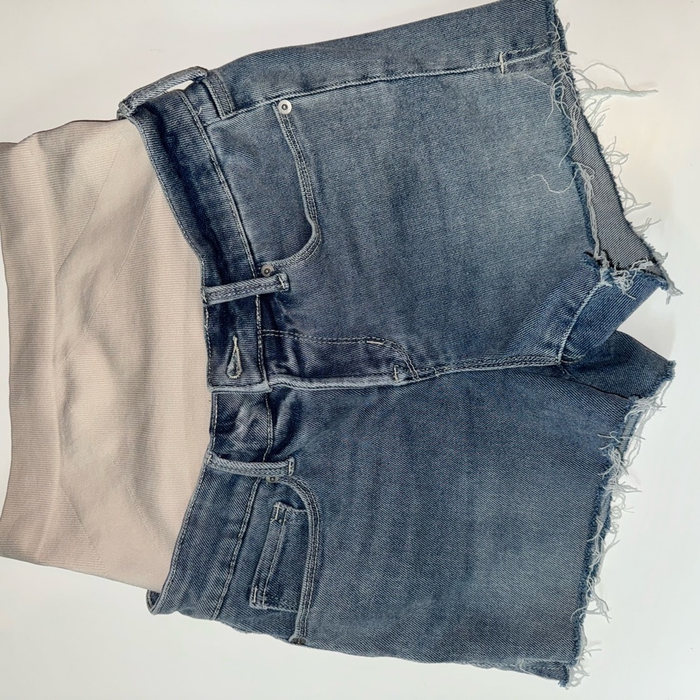 BLANQI Light Blue Denim Maternity Shorts